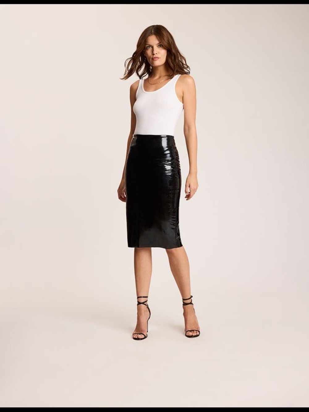 Commando Faux Patent Leather Midi Skirt - M - Picture 2 of 7